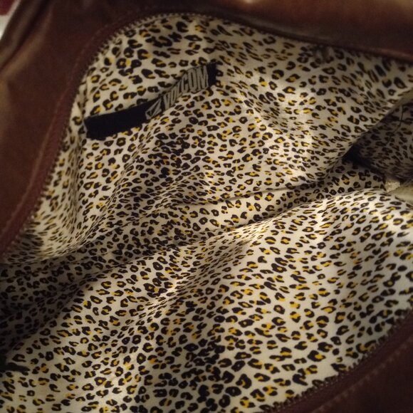 Volcom Brown Leather Shoulder Bag Vintage Look - Picture 4 of 12